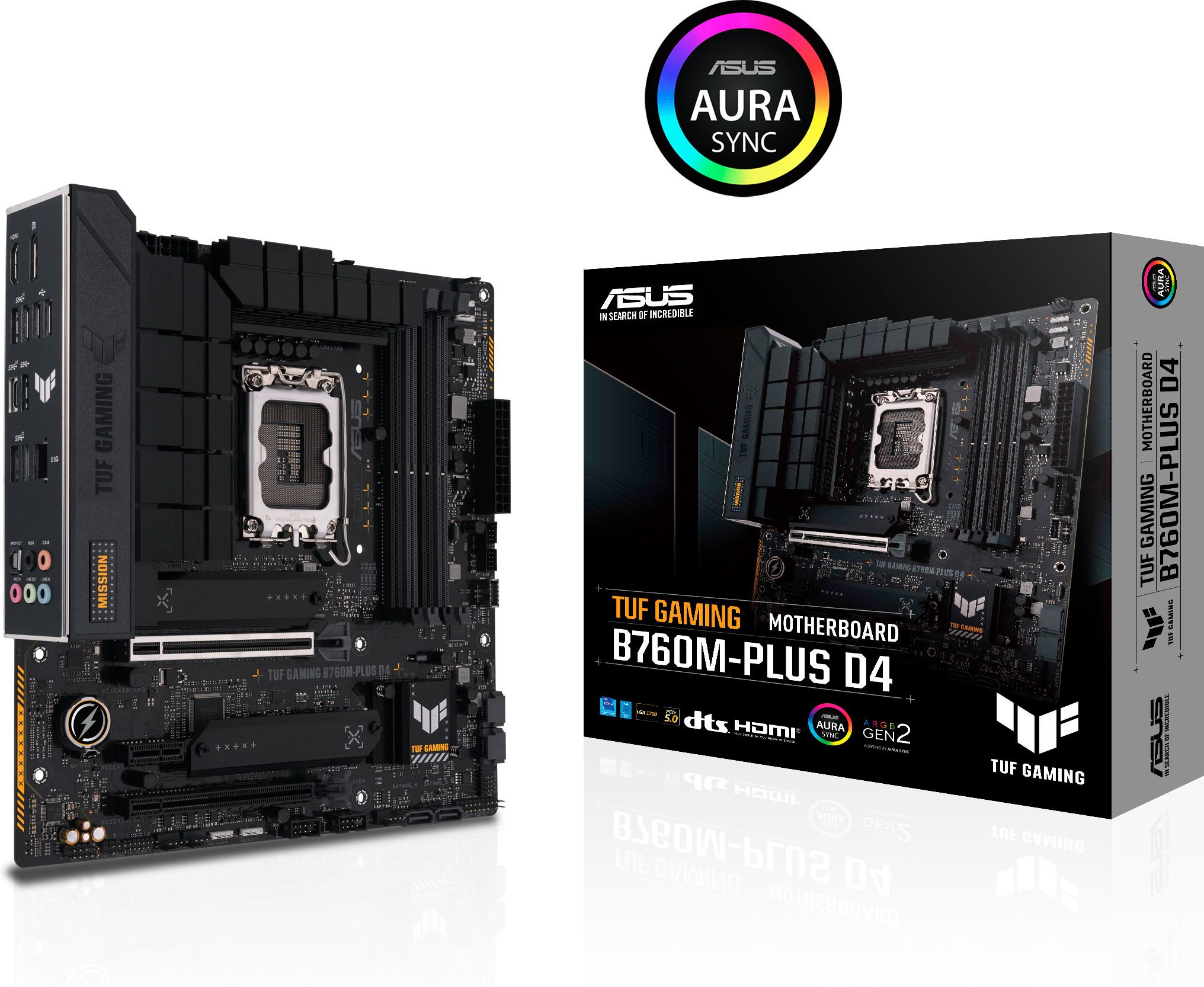 ASUS TUF GAMING B760M-PLUS D4 LGA1700 mATX 4xDIMM DDR4 1xDP 1xHDMI 4xSATA 2xM.2 MB